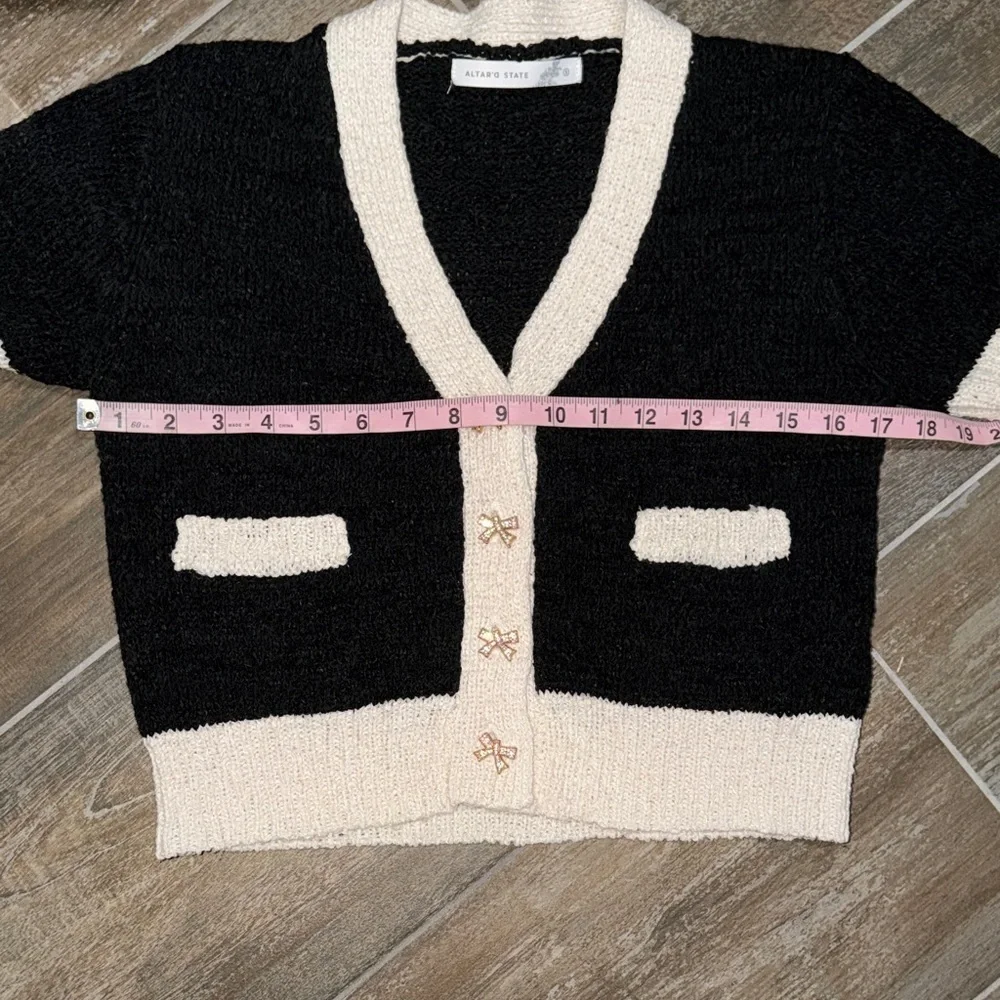 Altar'd State Black and Cream Cardigan